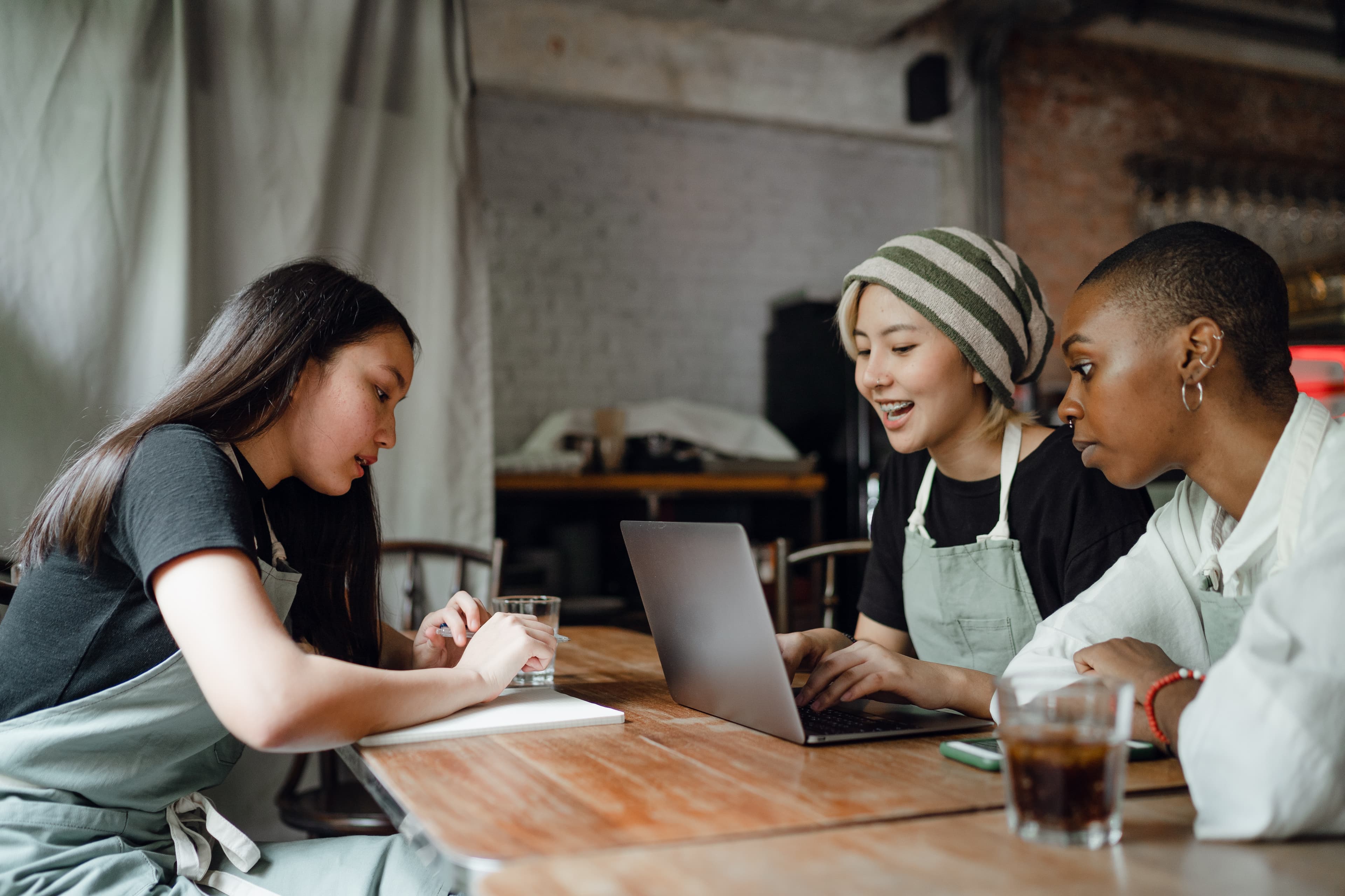 three womens at meeting